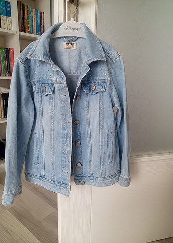Mavi Düğmeli Kız Denim Ceket - Görsel 4