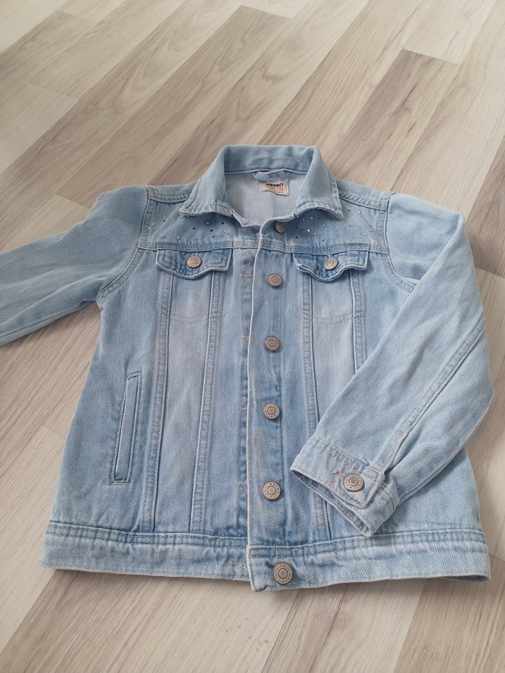 Mavi Düğmeli Kız Denim Ceket - Görsel 3