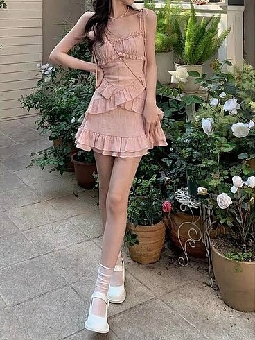 Diğer coquette yazlık pembe elbise