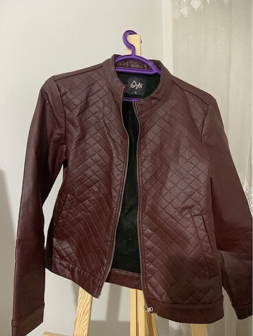 Diğer Cherry red deri ceket