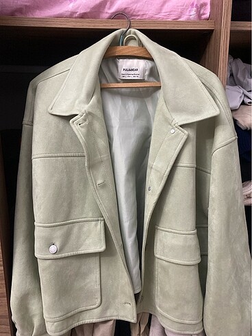 l Beden yeşil Renk Pull And Bear Mint Ceket