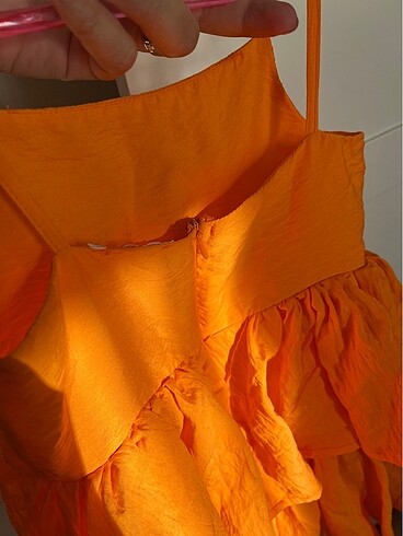 5 Yaş Beden turuncu Renk Koton 5 yaş elbise