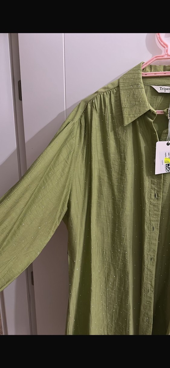 Düğmeli, Uzun Kollu, Salaş Kesim gömlek - Görsel 2