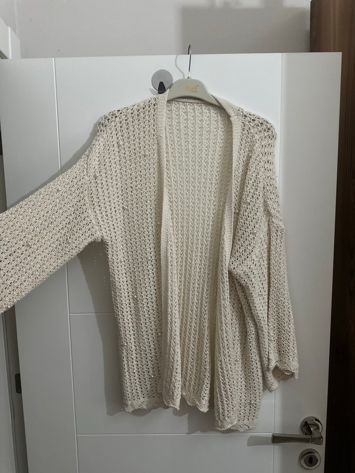 Bohem V Yakalı Triko Kadın Hırka - Görsel 2