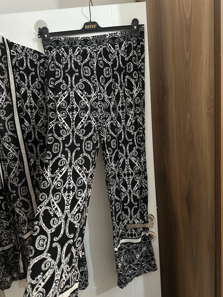 Bohem Siyah Uzun Kimono Takım - Görsel 3