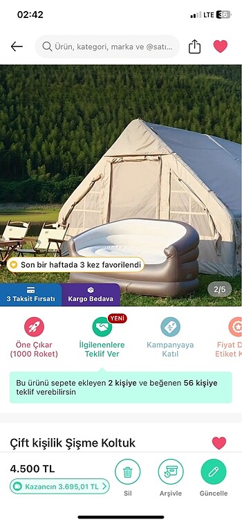  Beden camel Renk Şişme koltuk VIP
