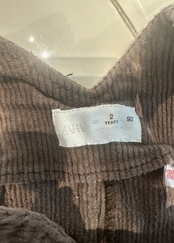 Çocuk Kahverengi Bol Kesim Askılı Kadife Tulum - Görsel 3