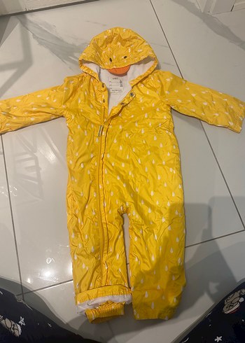 Sarı Fermuarlı Bebek yağmurluk Tulum - Görsel 2