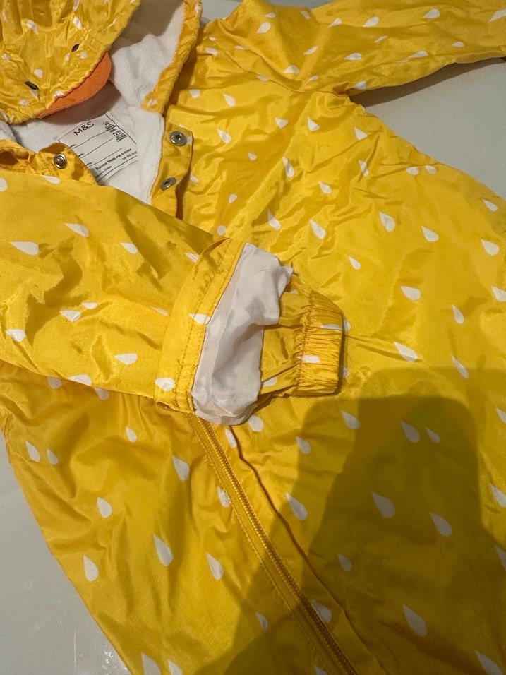 Sarı Fermuarlı Bebek yağmurluk Tulum - Görsel 5