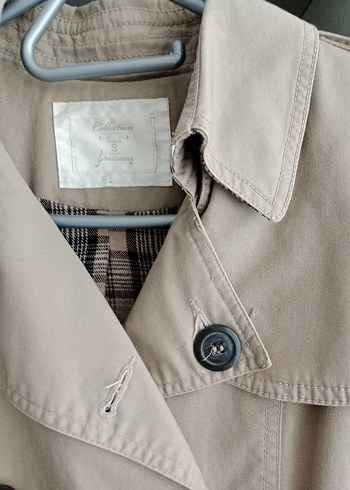 Bej Düğmeli Midi Kadın Trençkot - Görsel 2