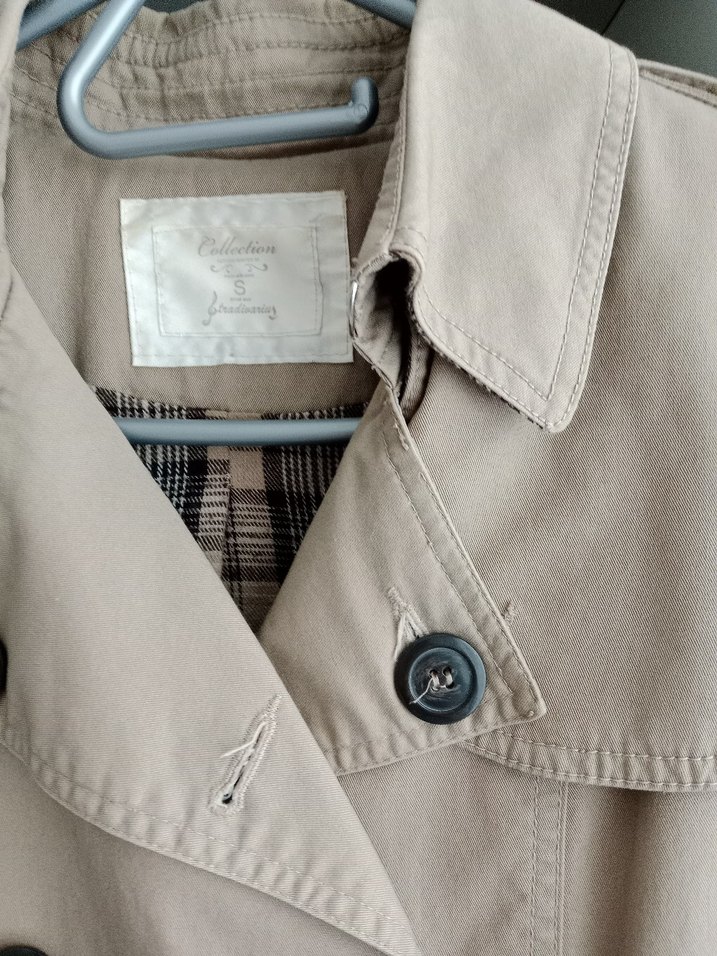 Bej Düğmeli Midi Kadın Trençkot - Görsel 2