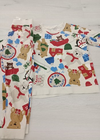 Çocuk Renkli Baskılı Polar Pijama Takımı - Görsel 4
