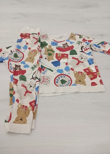 Çocuk Renkli Baskılı Polar Pijama Takımı - Görsel 3
