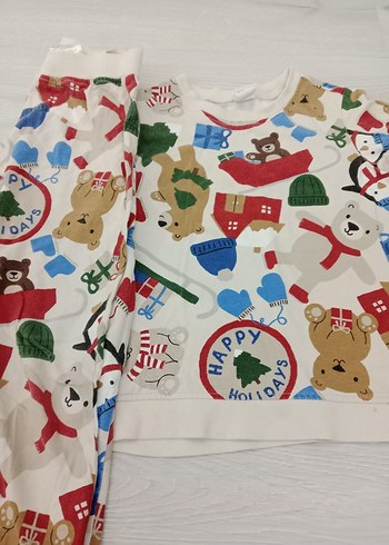 Çocuk Renkli Baskılı Polar Pijama Takımı - Görsel 6