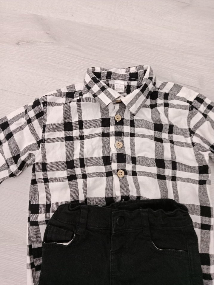 Gri Ekose Pamuklu Bebek Takımı - Görsel 5