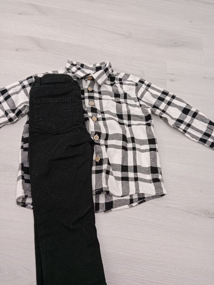 Gri Ekose Pamuklu Bebek Takımı - Görsel 4