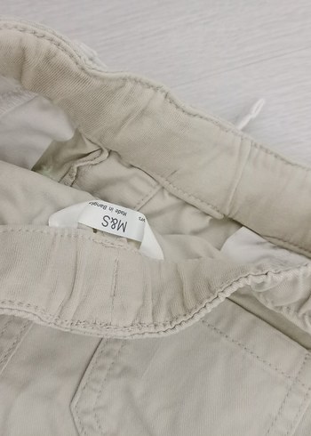 Nakışlı Beyaz Erkek Keten Şort - Görsel 9