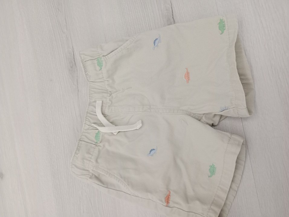 Nakışlı Beyaz Erkek Keten Şort - Görsel 2