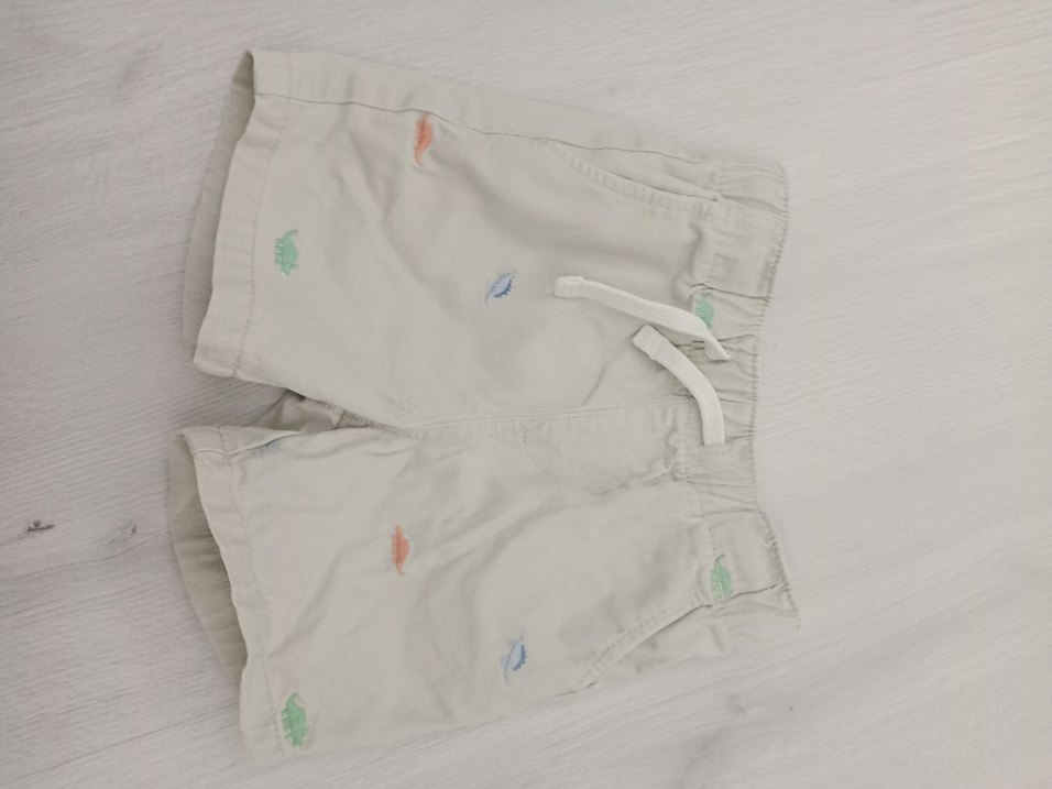 Nakışlı Beyaz Erkek Keten Şort - Görsel 3