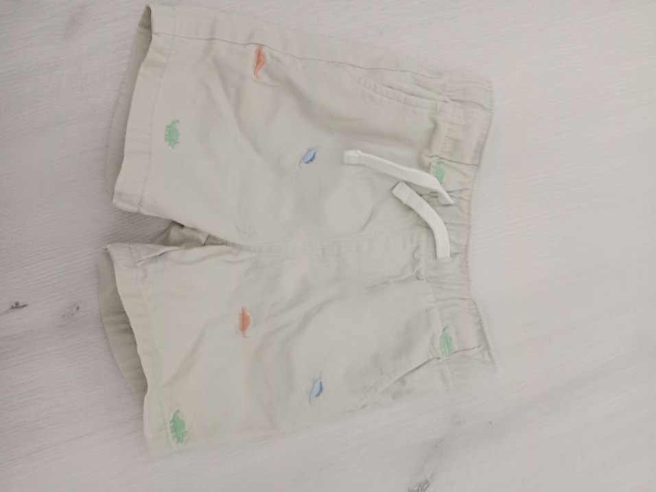 Nakışlı Beyaz Erkek Keten Şort - Görsel 4