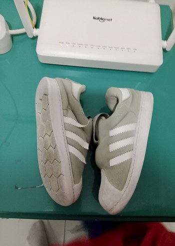 Kız Çocuk Gri Beyaz Cırtlı Spor Ayakkabı - Görsel 5