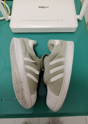 Kız Çocuk Gri Beyaz Cırtlı Spor Ayakkabı - Görsel 4