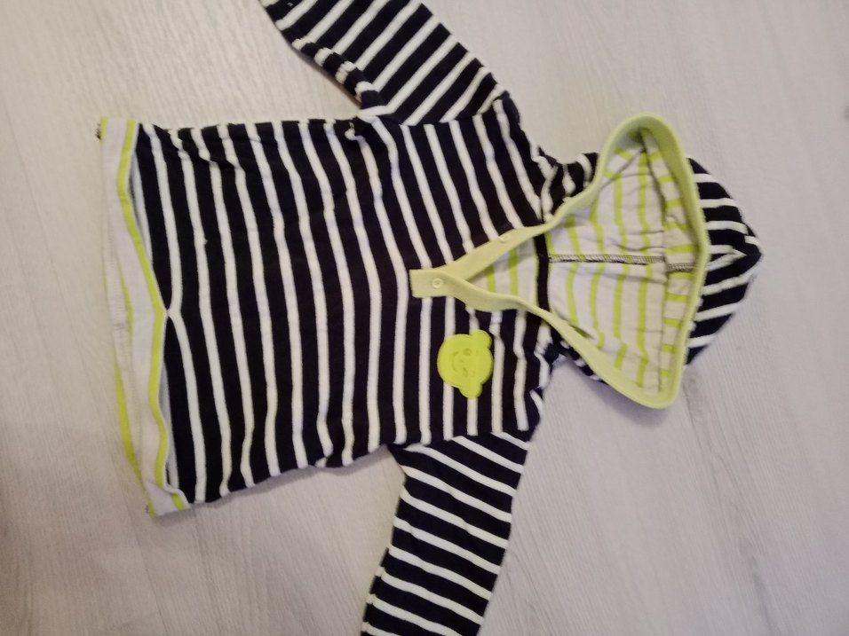 Kapşonlu Çizgili Bebek Tulum - Görsel 2