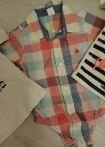 Bebek Erkek Çok Renkli Kısa Kollu Üçlü Takım - Görsel 8