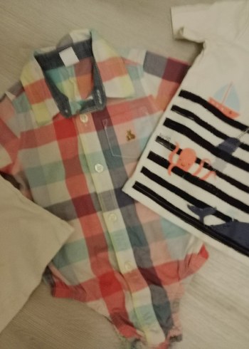 Bebek Erkek Çok Renkli Kısa Kollu Üçlü Takım - Görsel 7