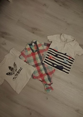 Bebek Erkek Çok Renkli Kısa Kollu Üçlü Takım - Görsel 3