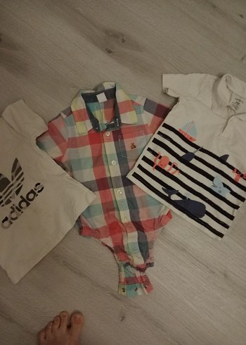 Bebek Erkek Çok Renkli Kısa Kollu Üçlü Takım - Görsel 4