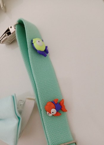 Çocuk Turkuaz Ayarlanabilir Askı ve Papyon - Görsel 7