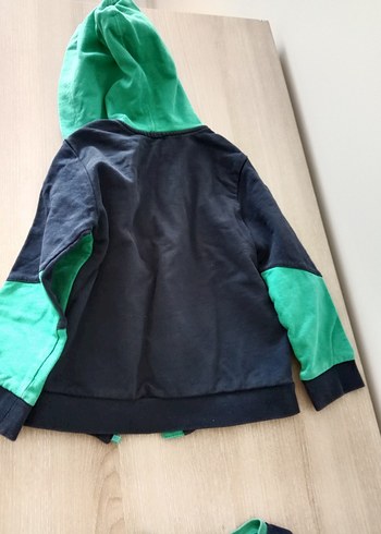 Erkek Çocuk Fermuarlı Yeşil Sweatshirt - Görsel 6