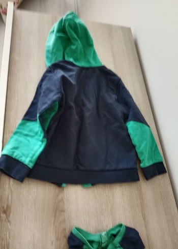 Erkek Çocuk Fermuarlı Yeşil Sweatshirt - Görsel 5