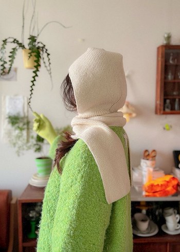 Bordo Boğazlı Triko Kadın Kazak - Görsel 3