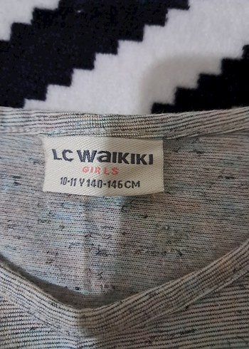 Kız Çocuk Gri Uzun Kollu Örme Tişört ve keten pantolon - Görsel 4