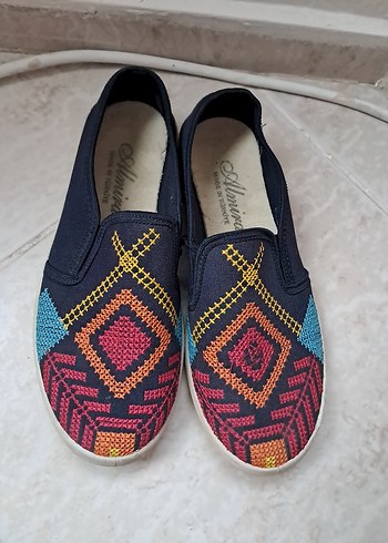 Renkli Nakışlı Bohem Kadın Espadril - Görsel 5