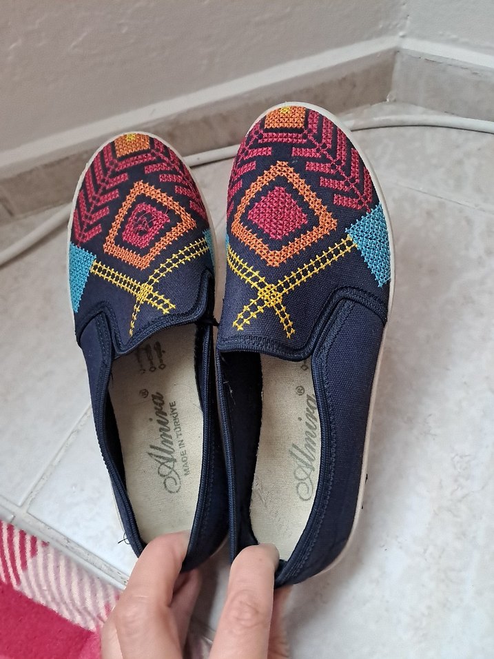 Renkli Nakışlı Bohem Kadın Espadril - Görsel 3