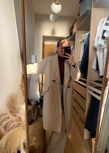 Bej Uzun Kadın Kaban - Görsel 2