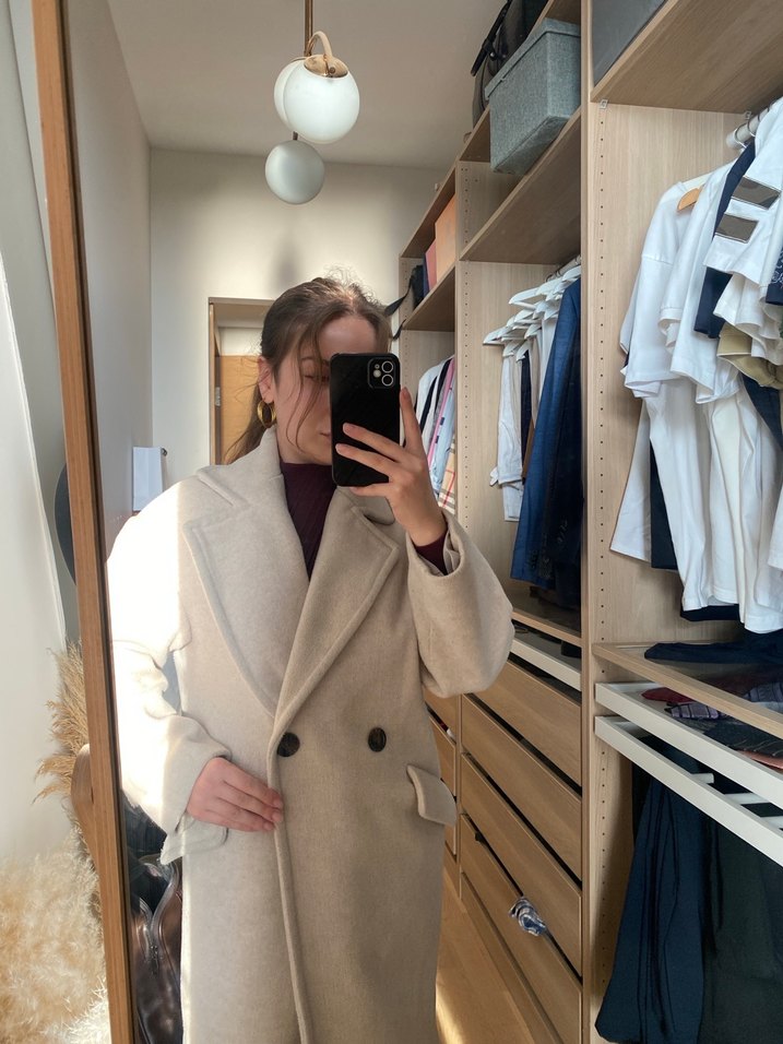 Bej Uzun Kadın Kaban - Görsel 3