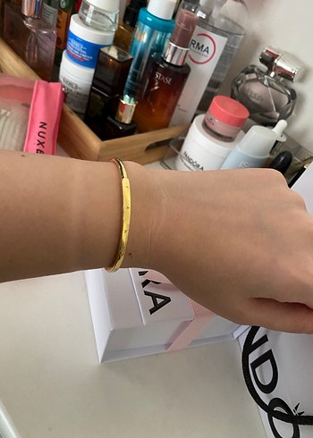 Altın Renkli Açık Bangle Bileklik - Görsel 7