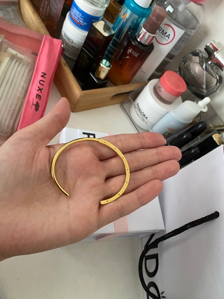 Altın Renkli Açık Bangle Bileklik - Görsel 5