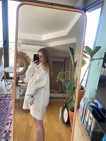 m Beden ten rengi Renk Mango oversize kazak