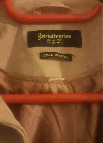 Stradivarius Stradivarius gerçek deri pembe ceket