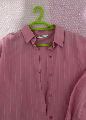 Pembe Owersize Gömlek