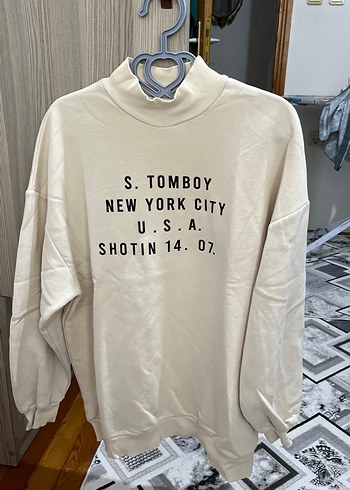 Diğer Bej Baskılı Kadın Sweatshirt
