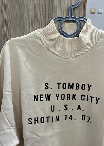 diğer Beden ten rengi Renk Bej Baskılı Kadın Sweatshirt