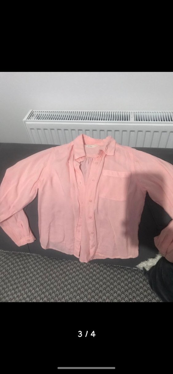 Düğmeli Pembe Kız Çocuk Gömlek - Görsel 3