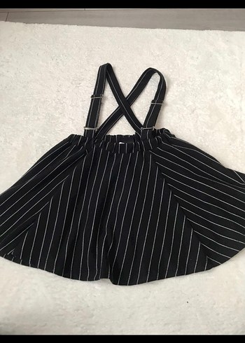 Çizgili Siyah Askılı Kız Tulum - Görsel 2