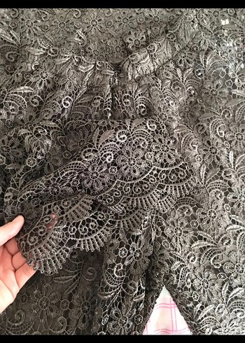 Dantel İşlemeli Uzun Kollu Kahverengi İkili takım - Görsel 4